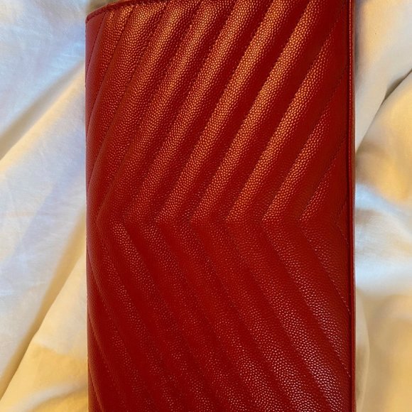 Yves St Laurent Envelope Chain Wallet in Red - Picture 5 of 5